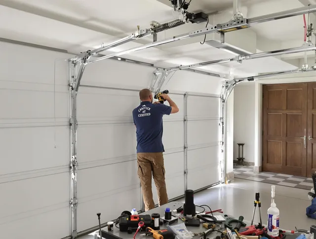 Mayfield Heights Garage Door Repair certified technician performing precision garage door repair in Mayfield Heights